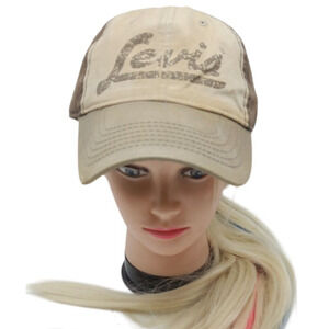 Levis Hat Unisex Two Tone Brown‎ Cotton Comfort Adjustable Blackstrap
